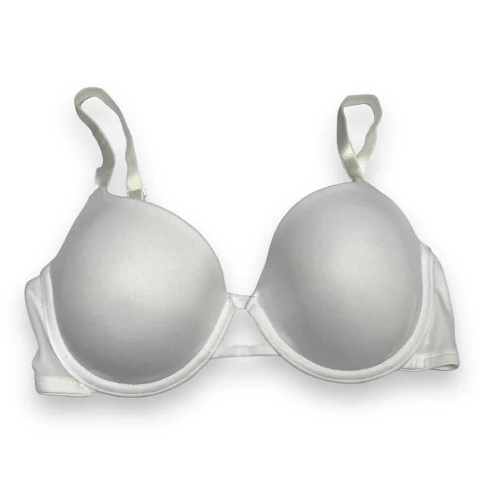 Ellen Tracy Womens Bra‎ Size 34C Solid White T-Shirt Tee Shirt